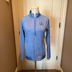 adidas Women's Heather Blue Quarter-Zip Sweatshirt